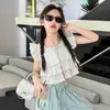 Conjunto de Blusa Estilo Muñeca con Mangas Voladas para Niñas 2026 Nuevo Atuendo de Verano Elegante para Niños Mayores, Conjunto de Dos Piezas con Pantalones Rectos Rayados