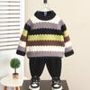 6776 Suéter Rayado de Otoño e Invierno para Niños 2026 Nuevo Top de Punto Grueso de Invierno para Niños Ropa para Bebés