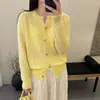 Cardigan Suéter de Tricô com Gola Redonda, Cor Sólida e Detalhe em Renda para Mulheres, Novo Estilo Outono, Caimento Justo, Peça de Tricô Tendência