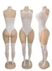 Nuevo body de encaje con pedrería y cuello halter, de malla, sexy, transparente, bikini, estilo europeo y americano de Amazon, lencería erótica