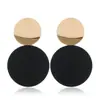 Moda Europeia e Americana Simples Criativo Geométrico Brincos de Cobre Amazon Quente Redondo Tinta Spray Preto Dourado Brincos
