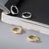 Nalan s925 Sterling Silver Low Luxury Retro Rai Diamond Cross Line Ear Buckle Design Sense Ear Jewelry Mulheres M05149
