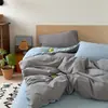 Conjunto de Quatro Peças de Algodão Puro Escovado Novo Outono e Inverno Capa de Edredom Bicolor 100% Algodão Conjunto de Cama Quente Conjunto de Três Peças para Dormitório Estudantil