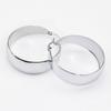 Pendientes grandes exagerados de moda con personalidad simple para mujer, pendientes de acero de titanio, pendientes de acero inoxidable con lados anchos y grandes.