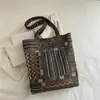 Bolsa Saco de Lona de Grande Capacidade para Mulheres 2025 Versátil Retrô Bolsa de Ombro Transversal para Mulheres Celebridade da Internet Bolsa de Mensageiro para o Dia a Dia Bolsa de Ombro