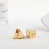 Nuevos Pendientes de Flor de Moda Chapados en Oro de 18 Quilates para Mujer, Acero Inoxidable, Geométricos Irregulares, Hebilla de Oreja Hueca