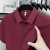 Camiseta de Algodão 100% Puro de Manga Curta para Homens, Mesmo Estilo do Balcão, Novo Estilo de Verão, Camisa Polo de Cor Sólida de Alta Qualidade, Roupa Masculina de Manga Meia