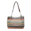 Bolsa de Palha Tecida Colorida de Grande Capacidade Casual para Mulheres, Nova Bolsa de Ombro Fashion para o Dia a Dia, Bolsa de Palha Tecida de Mão