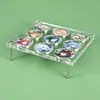 Soporte de Exhibición Acrílico Transparente para Insignias, Alto Valor Estético, Caja de Almacenamiento Grande de Nueve Compartimentos para Insignias