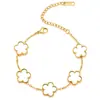 Pulsera de Trébol de Cinco Hojas Estilo Europeo y Americano, Elegante Pulsera de la Suerte, Joyería de Moda y Única, Regalo de Fiesta y Viaje para Mujeres