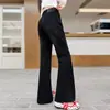 Calça Jeans Feminina para Crianças, Nova Primavera/Outono 2026 Calça Wide Leg Preta, Calça Longa Estilo Primavera