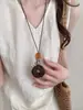 Collar Maillard Otoño e Invierno Piedra Ojo de Tigre Acero de Titanio para Mujer Diseño Coreano de Nicho Cadena Larga para Sudadera Accesorios Versátil Nuevo Estilo
