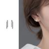 Pendientes Nalan s925 de plata estilo coreano de doble capa con una sola palabra, con diamantes, sencillos, para niña, pequeños y bonitos, G6874