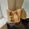 Versátil Bolso de Hombro de Paja para Mujer, Nuevo Bolso Tote de Hombro de Gran Capacidad Transfronterizo, Bolso de Playa Tejido para Vacaciones en la Playa