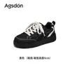 Zapatillas de Plataforma August Lion para Mujer 2026 Nueva Colección Otoño Cuero Negro Retro Suela Suave Zapatos Deportivos Casuales