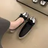 Primer Encuentro Lazo Ji Nudo Tacón Oculto Bloque de Color Zapatos Planos Slip-on Primavera 2026 Nuevos Bailarinas de Corte Bajo Punta Cuadrada