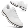 Suministro Directo Transfronterizo Talla Grande 39-49 Zapatos de Golf para Hombre con Tacos Fijos, Blanco y Azul