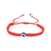 Pulsera de Ojo de Diablo de Ojos Azules de Moda y Versátil Más Vendida Transfronteriza, Pulsera Ajustable Trenzada de Cuerda Roja para Hombres y Mujeres
