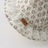 Chapéu de Bebê Qiunan Primavera e Verão Fino Proteção Solar Chapéu de Pescador com Aba para Meninas Renda Floral com Laço Chapéu de Pescador