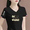 Moda da Mamãe Comércio Exterior Estampado Gola V Feminino Estilo Coreano Tendência Ins Moda Casual Transfronteiriça Blusa Design 2026