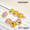 Cuentas Pintadas a Mano, Lindas Cuentas de Cadena para Celular DIY Chapadas Multicolor, Mapache de Dibujos Animados con Goteo de Aceite, Corazón, Cachorro, Cuentas de Flor