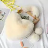 Bolsa de Pelúcia em Formato de Coração para Outono e Inverno para Mulheres, Bolsa de Ombro, Bolsa Transversal, Bolsa Clutch Coração