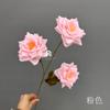 Simulación de boda, 3 rosas chinas, flores falsas, decoración de mesa para sala de estar, flores para boda, fila de flores, accesorios florales