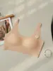 Sutiã Costas Lisas Plus Size Sem Aro, Alça Larga de Gel Ultra Fino, Sutiã Calcinha Estilo Colete Semi-Fixo Feminino