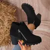 Comercio exterior transfronterizo talla grande verano 2026 nuevo para mujer casual cómodos elegantes zapatos de un solo color con cremallera lateral talla única