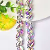 Cadena de Ojo de Caballo Densa Cadena de Pedrería Cosida a Mano Accesorios para el Cabello DIY Cadena para Cuello de Ropa Pedrería Brillante de Vidrio Accesorios para Zapatos