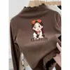 Camiseta de Manga Larga para Niñas Otoño/Invierno 2026 Nuevo Estilo Top Térmico de Polar Alemán para Niños Medianos y Mayores Estilo Coreano Elegante Top con Volantes Ropa Interior