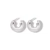 Pendientes de Plata con Plisado de Aguja Europea y Americana en Forma de C, Pendientes de Gama Alta de Nicho, Pendientes Exagerados Personalizados con Temperamento para Mujer
