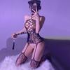 Jinxiao Lencería Sexy Malla Jacquard Sin Entrepierna Mono Recortado Sexy Talla Grande Medias Tentación Abstinencia Qqny