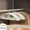 Suporte de Roupas de Casa de Dois Níveis Pendurador de Roupas Sem Costura Antiderrapante Cabide de Roupas Canto Anti-ombro Boca de Peixe Suporte para Roupas Úmidas e Secas de Uso Duplo