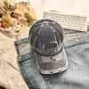 Gorra de Béisbol Bordada de Estilo Americano con Ala Ancha y Circunferencia de Cabeza Grande, Gorra de Béisbol de Mezclilla Lavada Vintage con Letras, Protección Solar Casual