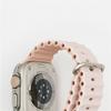 Para Apple Watch Ultra 8ª Geração Pulseira Marinha Bicolor 49mm Relógio de Silicone com Anel Duplo