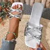 Sandálias de Novo Estilo para o Verão com Design de Laço Duplo, High-End, Comércio Exterior, Slip-Ons Simples, Elegantes e Modernas para Mulheres