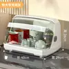 Estante de almacenamiento de tazas de escritorio Caja de almacenamiento de tazas de agua Taza de vidrio a prueba de polvo Bandeja para tazas de té Estante para tazas de agua Estante para tazas