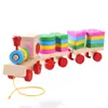 Tren Magnético de Madera de Colores para Niños, Tren Magnético de Números, Bloques de Construcción Cognitivos de Color y Número para Bebés, Juguete de Ensamblaje