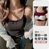 Selección estricta de camisola de encaje de alta gama para mujer con cinturón, almohadilla para el pecho, una pieza, tirantes ajustables, color sólido, se puede usar como top