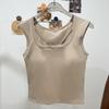 Modal Vest desgaste interno e externo das mulheres com almofada no peito sexy oco backless slim strap top beleza de volta underwear mulheres
