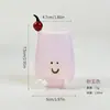 Porta lápices creativo, de alta apariencia, lindo, botella de almacenamiento para escritorio, se puede usar como jarrón o taza, porta lápices de vidrio con forma de caricatura