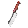 Cuchillo de deshuesar y cortar forjado a mano, Cuchillo para carne, Cuchillo para sacrificio al aire libre y para matar pescado, Cuchillo de supervivencia en la naturaleza con funda de cuero