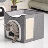 Villa para Gatos Espacio Grande Cuatro Estaciones Invierno Cálido Plegable Cerrado Semicerrado Plegable Mascota Transfronterizo Nido para Gatos Grandes