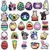 Novos Charms para Sapato Clog de Coelho da Páscoa Ovo Borracha Macia PVC Desmontáveis Sapato de Jardim Acessórios DIY em Estoque