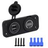 Acendedor de Cigarros Modificado para Carro e Moto Carregador de Carro Duplo USB 4.2A Carregador de Celular Combinação de Voltímetro 12-24V