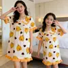 Bata de Noche de Verano para Niños Niñas Algodón Peinado Cuello de Princesa Niñas Ropa de Casa Pijamas para Bebés Niñas