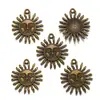 Acessórios de joias de liga DIY pingente de rosto sorridente sol pulseira vintage chaveiro pingente pequeno L204