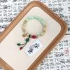 Pulseira Elegante Colorida de Luxo Leve com Pingente de Lótus Ruyi Estilo Chinês Pulseira Estilo Nacional Moda Moda Retro Pulseira para Melhor Amigo Joias