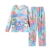Amazon 2025 Novo Pijama Infantil Meninas Primavera e Outono Manga Longa Crianças Meninas Meninos Crianças Médias e Grandes Roupas de Casa de Outono